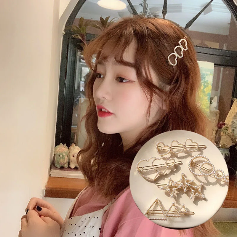 

Korean Fashion Women Girls Elegant Pearl Hair Clip Femals Ponytail Hairpin Headwear Hairgrips Hair Accessories Barrettes