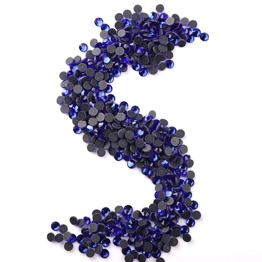 Полный DIY Набор SS6-SS30 Сапфир (темно-синий) горячей фиксации Стразы Кристалл Стекло
