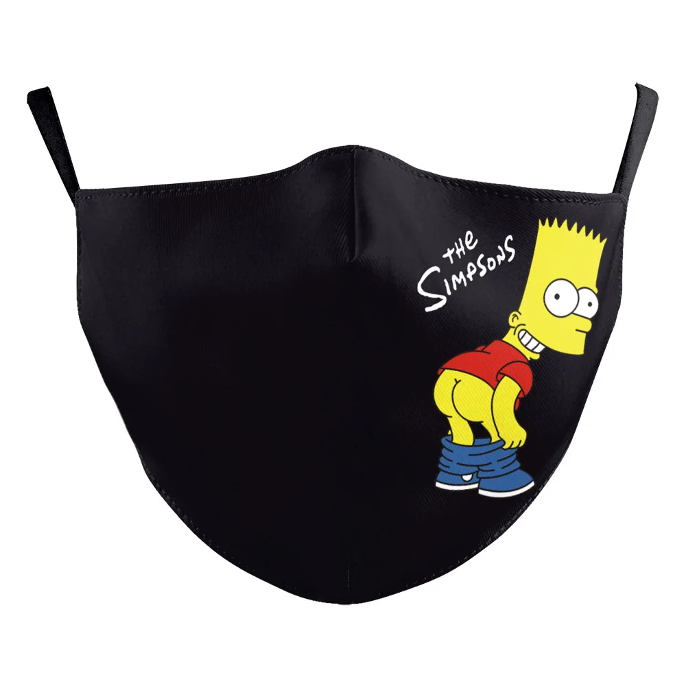 Новая маска для лица Cartoon Anime The-Simpsons мужская и женская для взрослых, подойдет для велосипедного спорта, защищает от пыли, дышится, предназначена для защиты рта на студенческих вечеринках.