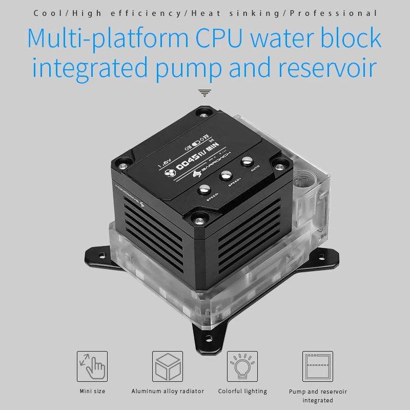 Bestellen Barrowch CPU Wasser Kühlung Block Pumpe Reservoir Drei In Einem, 17W PWM Intelligente Pumpe, OLED Digital Display, FBLTPRK-04/LTPRK-04