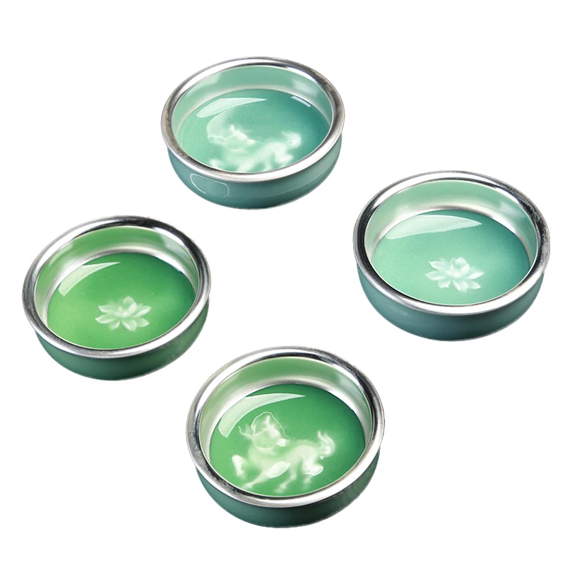 Женская фарфоровая чайная чашка 70 мл 999 Серебряная ручной работы чашки для пуэров