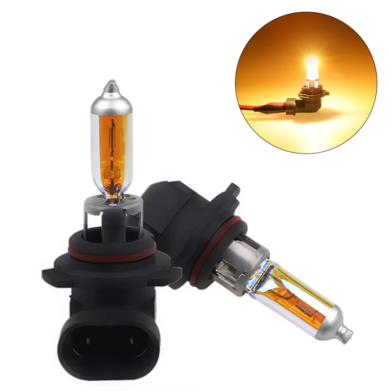

2pcs 9006 HB4 12V 55W Car Headlight Halogen Bulb 2300k Golden Yellow 9006 55w Halogen Automotive Bulbs Car Headlight Fog Lamp