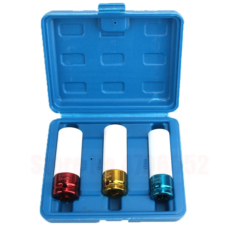 3 шт тонкостенный сплав колеса гайка гнездо глубокого удара набор гнезда 17 мм 19 21