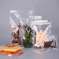 100pcs high clear flat plastic zip lock bags resealable kitchen fridge supermarket meat vegetables corn heat sealing pouches