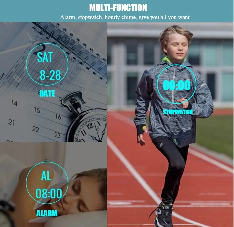 OHSEN детские спортивные часы 50 м водонепроницаемые красные Мультяшные цифровые