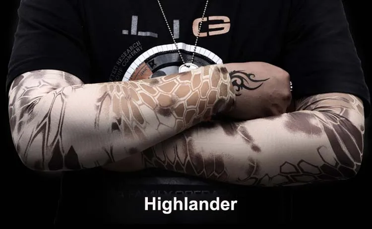 Высокоэластичный Камуфляжный нагреватель для рук Мультикам без рукавов летний