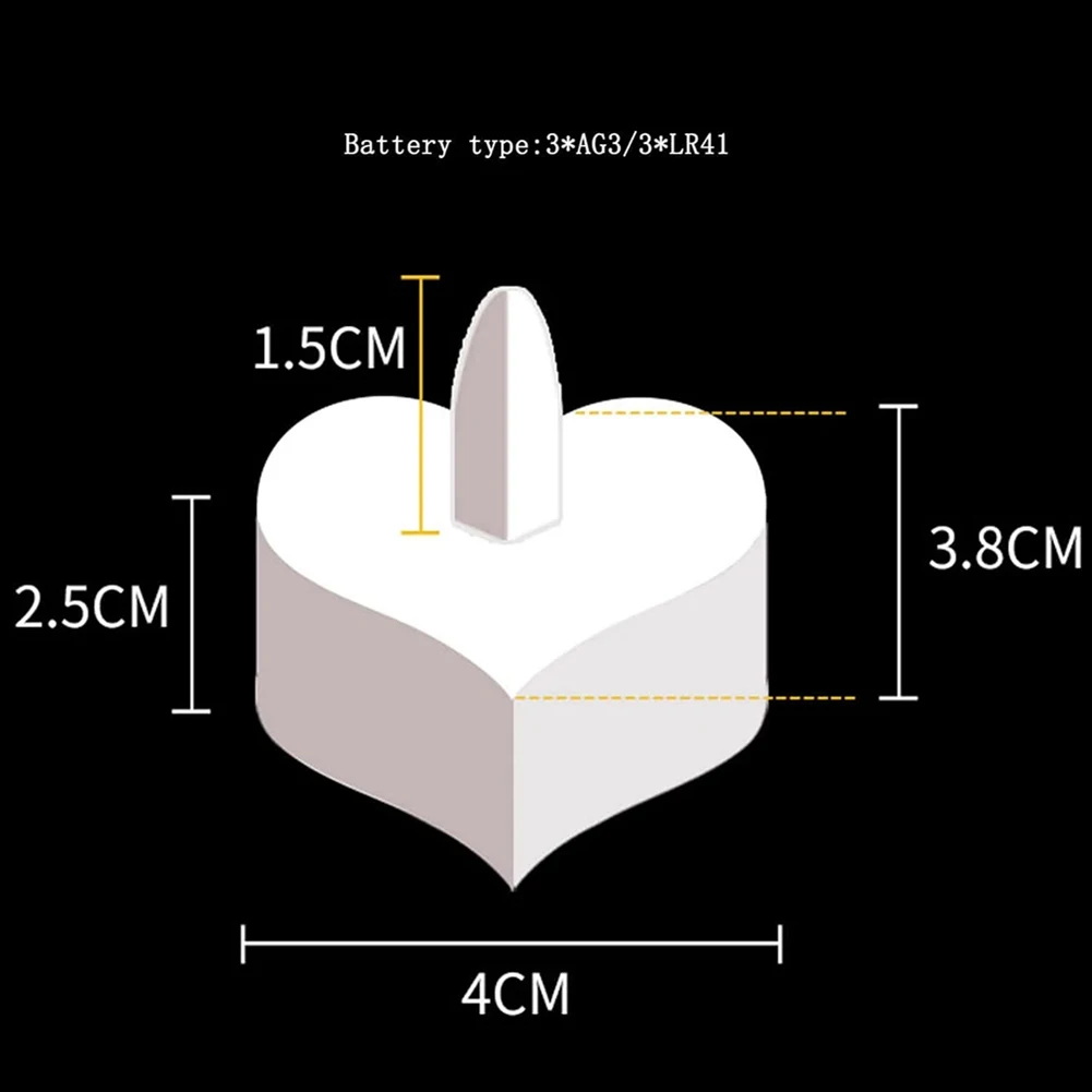 

6pcs Heart Shape LED Candle light Romantic Love Tealight Tea Flameless Candle Lamp for Valentines Day Wedding Party Decoration