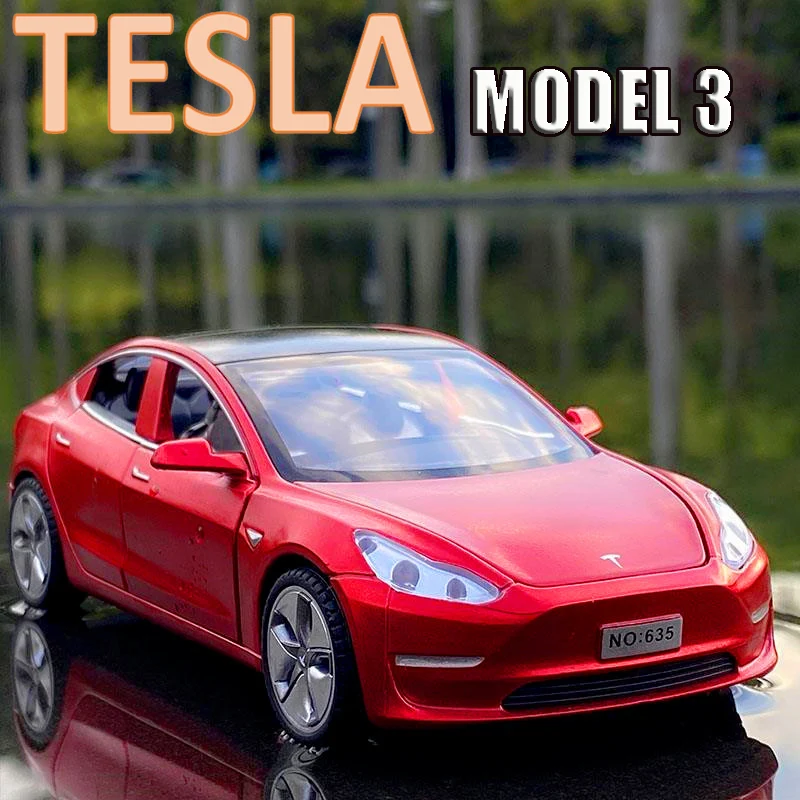 Новинка 1:32 Tesla модель 3 автомобиля из сплава литой и игрушечный автомобиль
