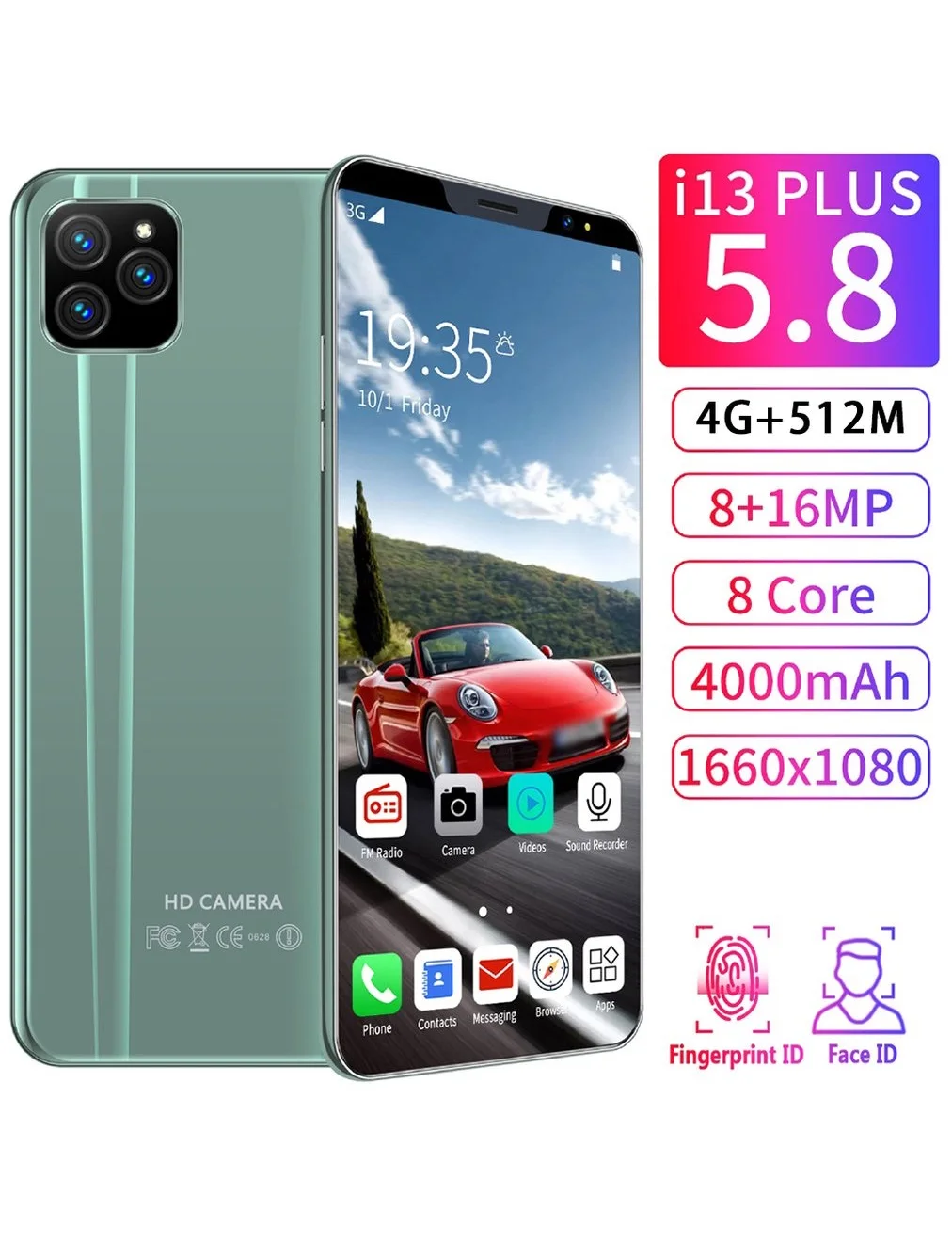 P33 5.8 Inch 3G Smart Phone 512Mb 4G 8MP 16MP Camera Zero-Light Face Recognition Real Fingerprint Unlock Phones | Обустройство дома