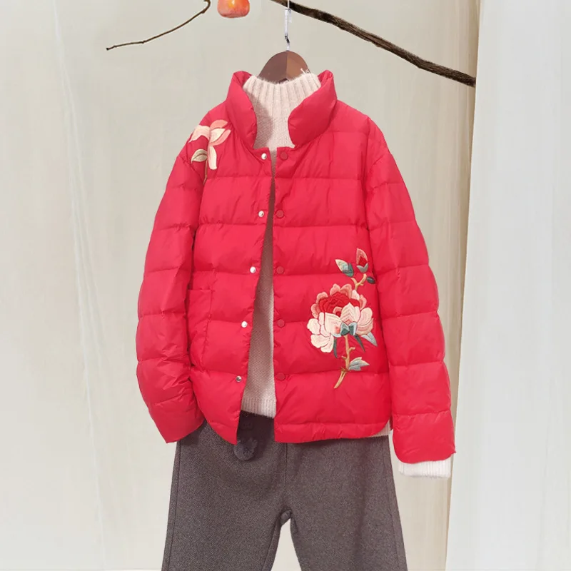 Женское зимнее пальто белая куртка пуховик на утином пуху женская одежда 2020