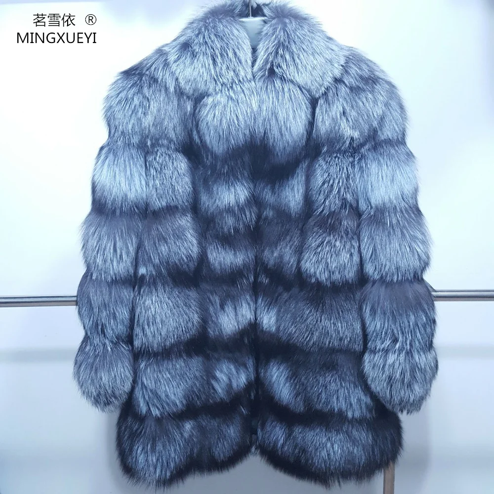 

The fox fur Pop Silver Fox Fur Coat Fur Coat Fashion Fur jacket ladies autumn/winter long Pop real fox fur trimmed long fox coat