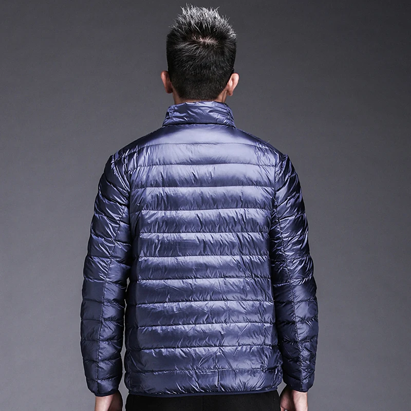 Light Down jacket in autumn and winter 90% white duck down for men large size hooded ultra-thin and light
