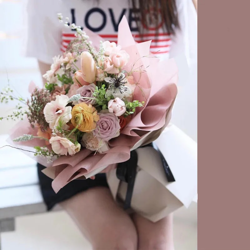 

60cm*10yards/roll Milk Candy Kapok Paper with High Stiffness Easy Shape Flower Wrapping Paper Roll Bouquet Material