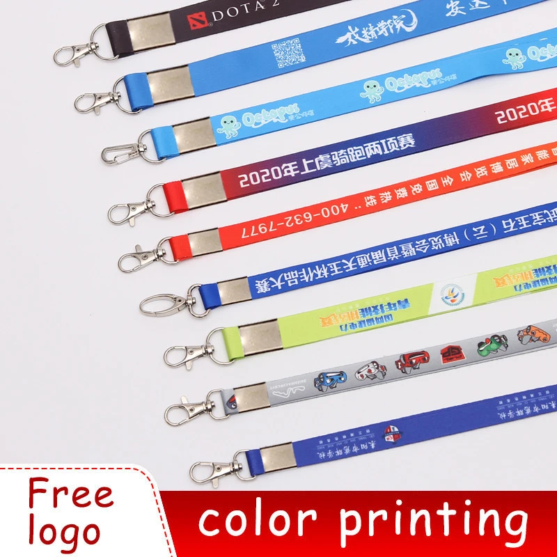 Custom Logo Printing Key Lanyard Full Color Design ID Name Badge Lanyard 5Pcs