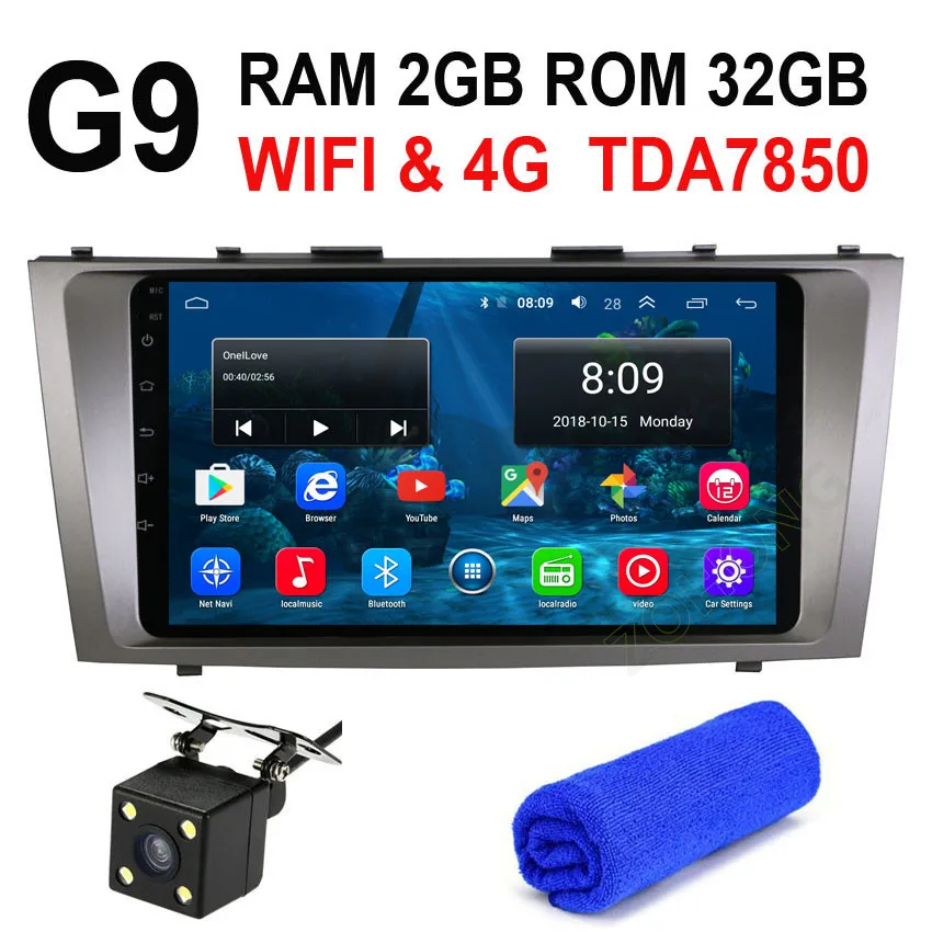G9 GPS CAM 4G DSP 36EQ Android9.0 Автомобильный мультимедийный dvd-плеер для Toyota Camry 2007 2008 2009 2010 2011 автомобиля gps Навигация Авто рекордер - Цвет: G9 GPS CAM