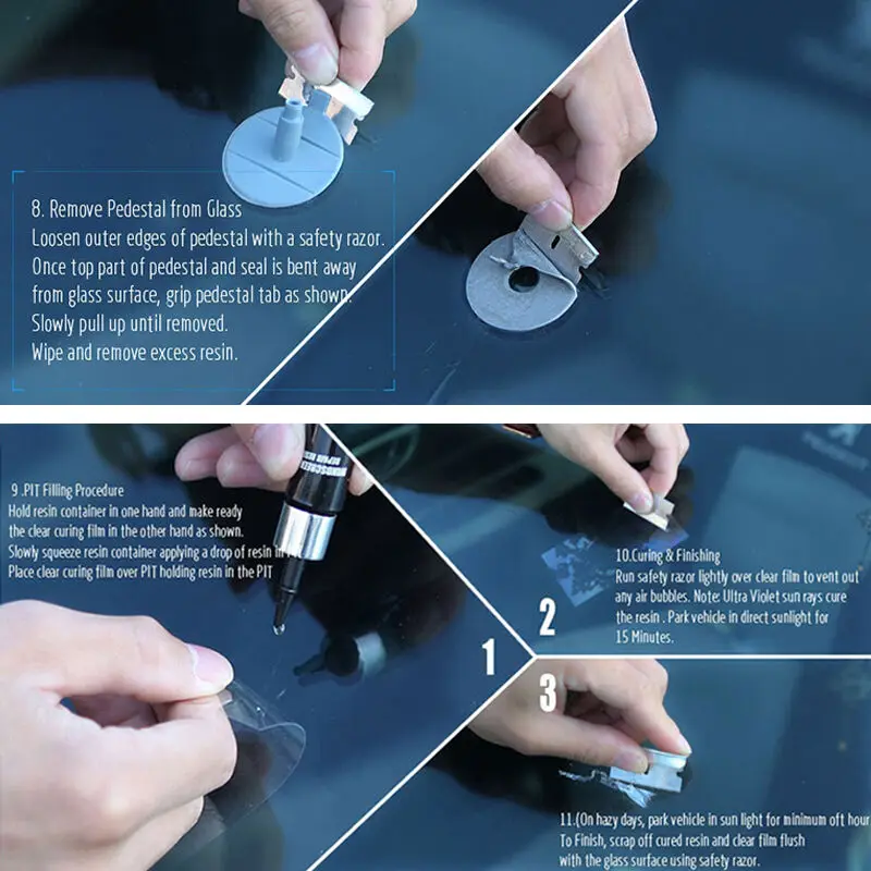 

Universal Car Windshield Repair Kit Tools Auto Glass Windscreen Repair DIY Set Give Door Handle Protective Decorative Stickers