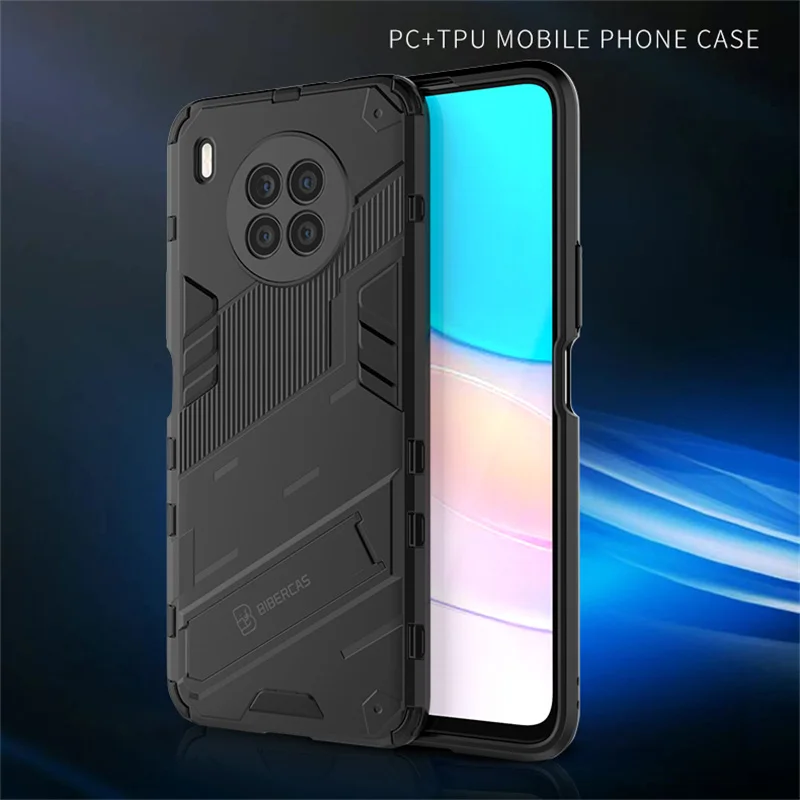 Holder Case For Huawei Nova 8i Cover For Huawei Nova 8i Capas PC Hard Kickstand Shockproof Back Cover For Huawei Nova 8i Fundas