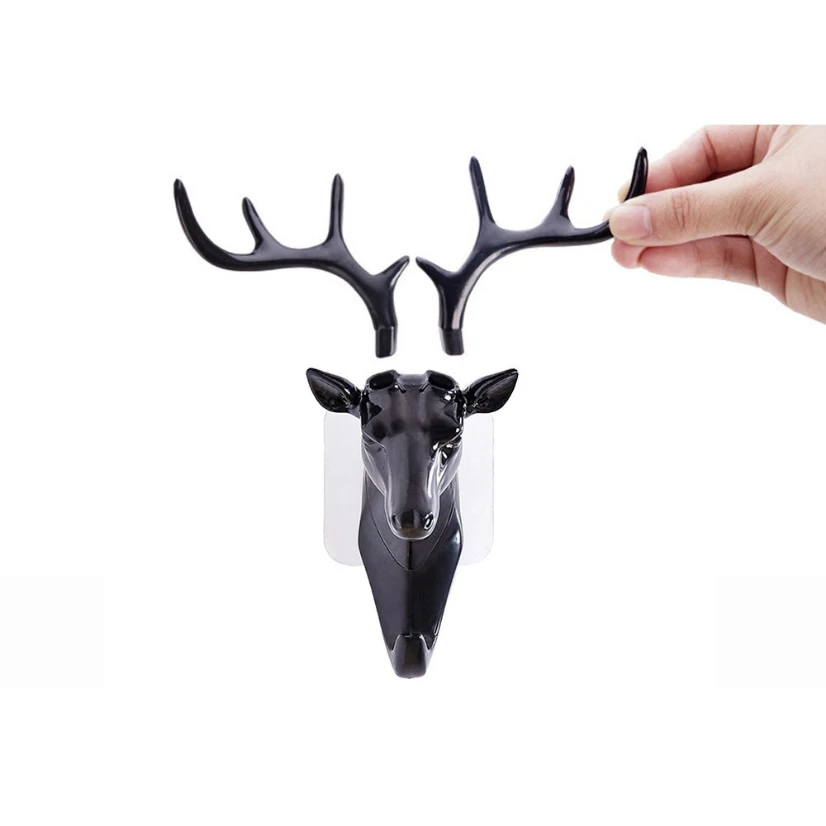 

Antlers Wall Decor Hanger Hook Creative Animal American Black Deer Wall Clothes Hat Living Room Storage Hook Decoration