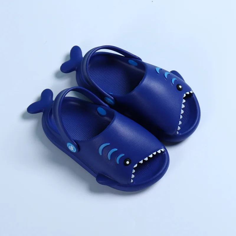 Summer Fashion Fun Shark Slippers Baby Boy Beach Shoes Soft Bottom Non-Slip Hole Girls Toddler Kids Sandals | Мать и ребенок