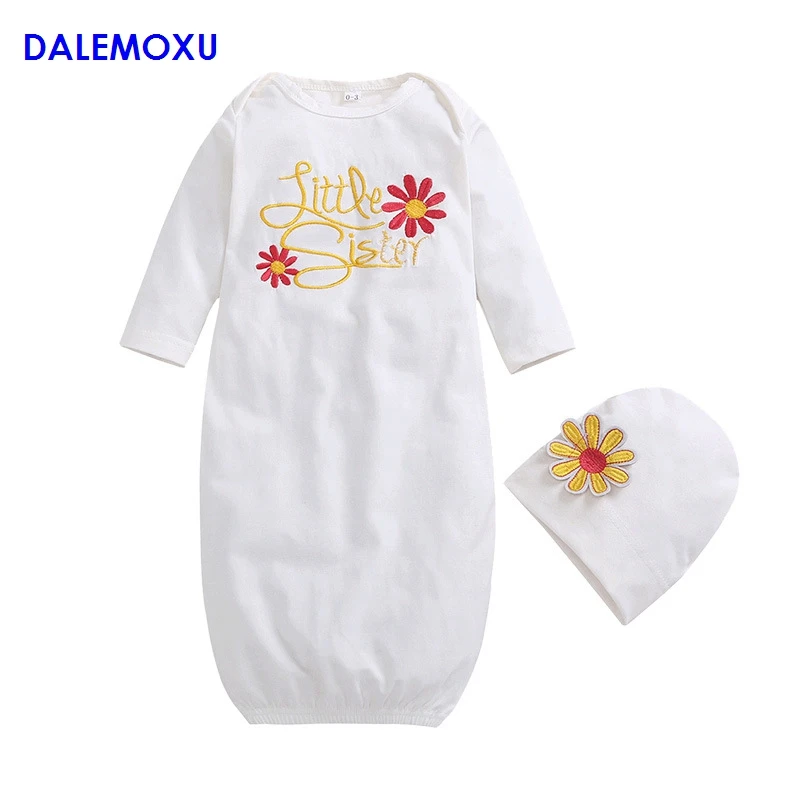 DALEMOXU сиамский детский спальный мешок летний с вышитыми буквами цветами белый