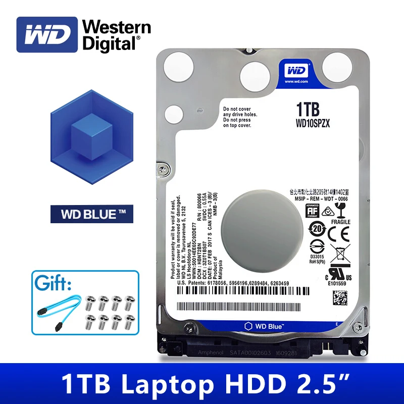 Western Digital Blue Laptop HDD 2 5 'Ƈ ТБ SATA 6 ГБ/сек. 5400 об/мин 1 внутренний жесткий диск для