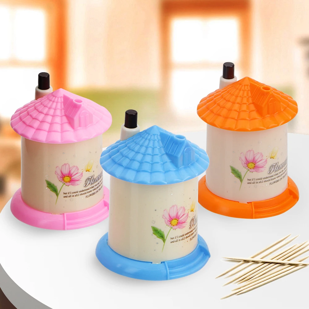 

House Shaped Random Color Fashion Lovely Portable Creative Toothpick Box Automatic Toothpick Holder