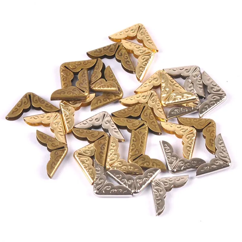 50pcs 14x14mm Antique Metal Book Scrapbooking Notebook Albums Menus Folders Corner Protectors Bronze Tone C3055