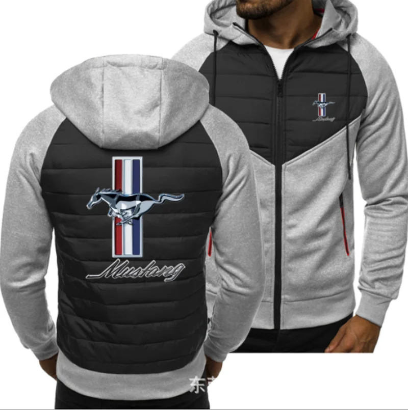 

2021 New Men Hoodies for MUSTANG Logo Spring Autumn Jacket Casual Sweatshirt Long Sleeve Zipper HoodyL