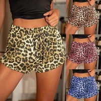 women shorts leopard print breathable summer drawstring loose short pants for beach