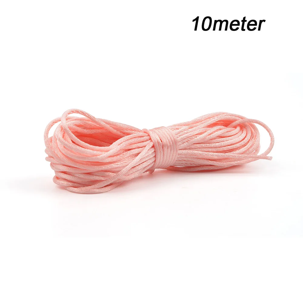10m rose cord LOFCA, разноцветный нейлоновый шнур, Прорезыватель для сосок, зажим, аксессуары, сделай сам, для прорезывания зубов, ожерелье, подвеска для изготовления ювелирных изделий - Цвет: 10m rose cord