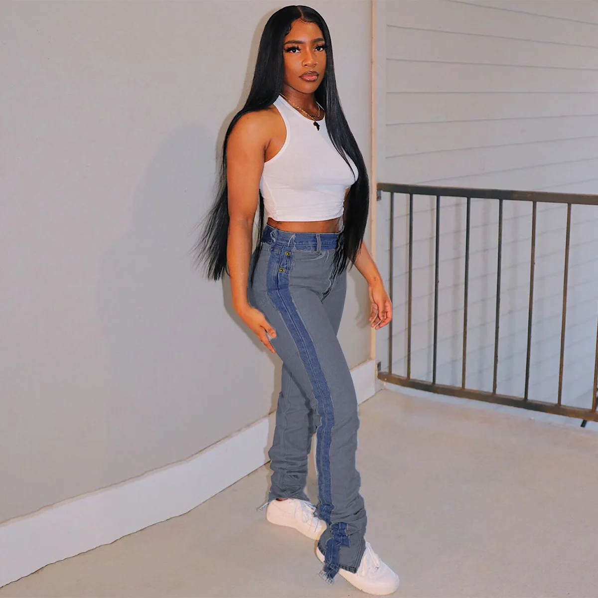 

2021 Fashion Denim Fringed Jeans Feminine Pants jeans for women
