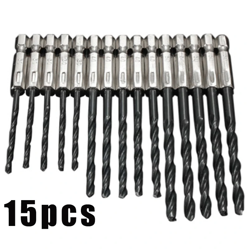 15 шт. набор высокоскоростных стальных Сверл с титановым покрытием 3 4 5 мм