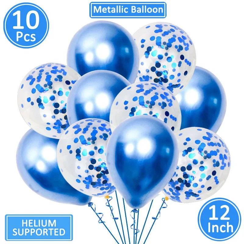 blue metal pearl 10 шт смешанный воздушный шар "Конфетти" Свадебные украшения для детского душа Девичник вечерние DIY Настольные принадлежности - Цвет: blue metal pearl