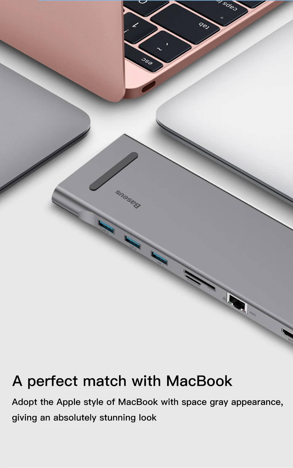 Baseus концентратор USB type C до 3,0 USB HDMI RJ45 usb-хаб для MacBook Pro Аксессуары USB разветвитель мульти 11 портов type C концентратор USB-C