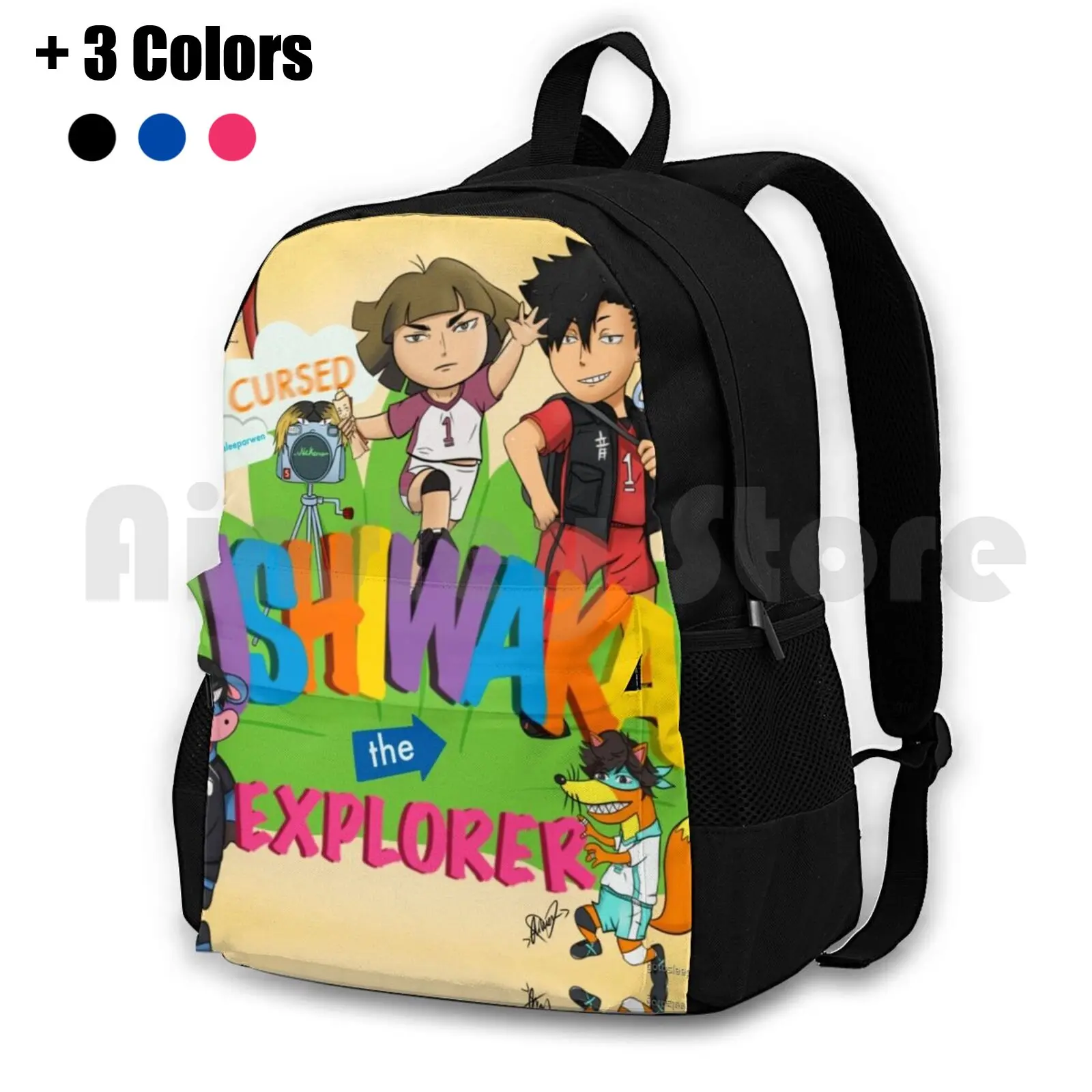 

Haikyuu X Dora-A Cursed Saga Outdoor Hiking Backpack Waterproof Camping Travel Haikyuu Anime Week Cursed