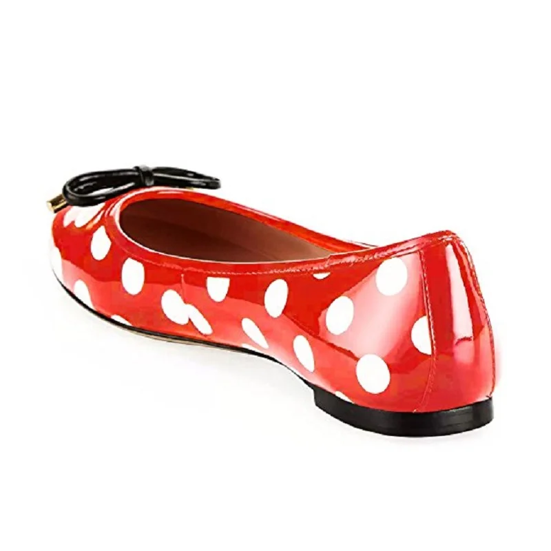Оригинальные модные женские туфли на плоской подошве с узором в горошек