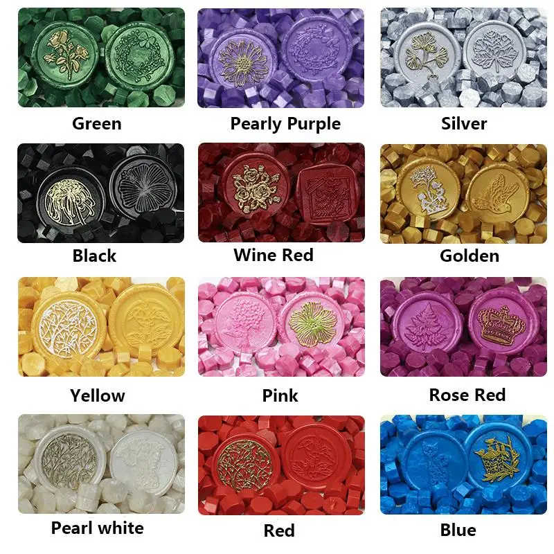 100 шт./пакет Ретро восковая печать Цветные Восковые бусины отпуск восьмиугольный