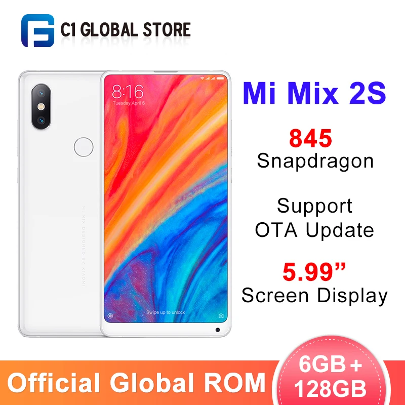 Глобальная ПЗУ Xiaomi mi x 2S 6 ГБ 128 Гб Смартфон Snapdragon 845 5 99 &quotполный экран 12 МП Двойная