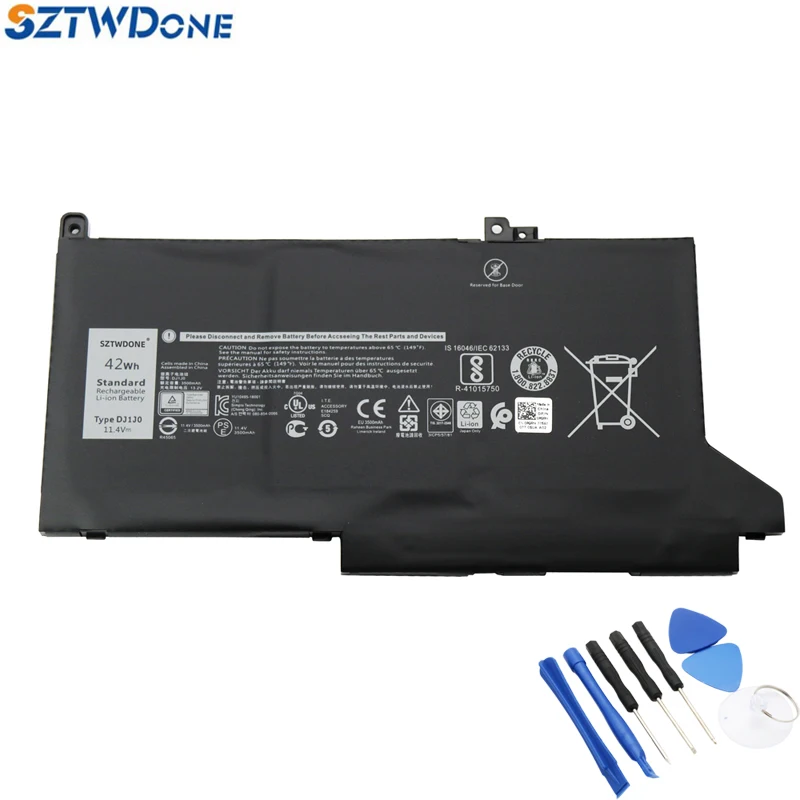 SZTWDONE DJ1J0 11 4 V 42WH Новый аккумулятор для ноутбука DELL Latitude 7280 7290 7380 7390 7480 7490 3CELL DJ1JO |