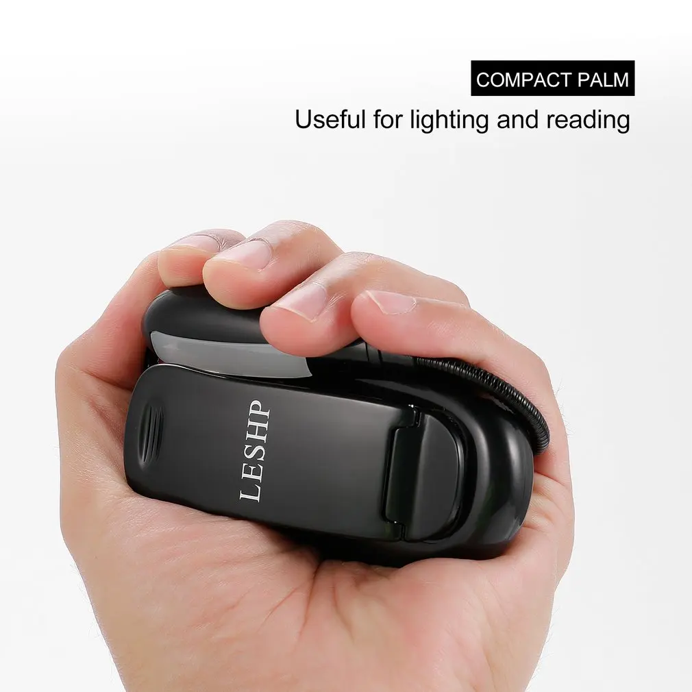ICOCO LESHP перезаряжаемая 4LED книга/музыкальный светильник с гибким зажимом Настольная лампа регулируемой