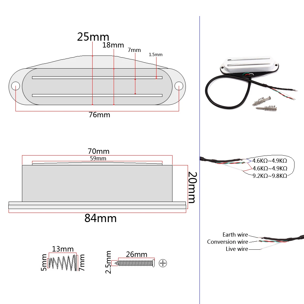 Двойной рельс Humbucker затактовый звукосниматель с одной катушкой Pickguard Prewired загруженный Pickguard для Fender ST гитары
