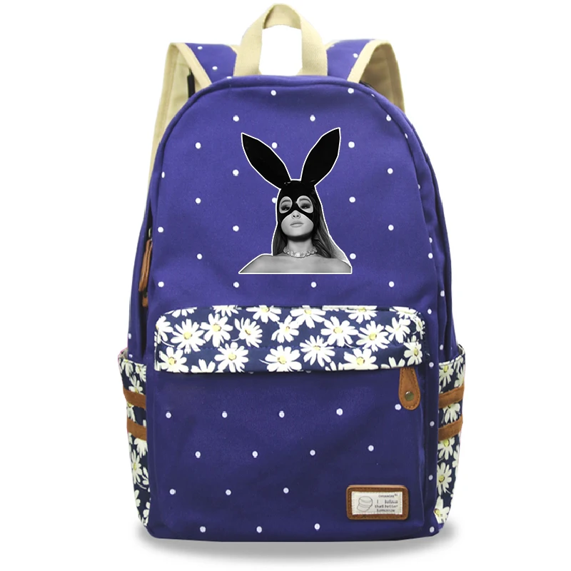 1 Mochila Feminina Ariana Grande рюкзак для ноутбука женский рюкзак для путешествий цветок волнистая точка школьные сумки для девочек-подростков - Цвет: 1