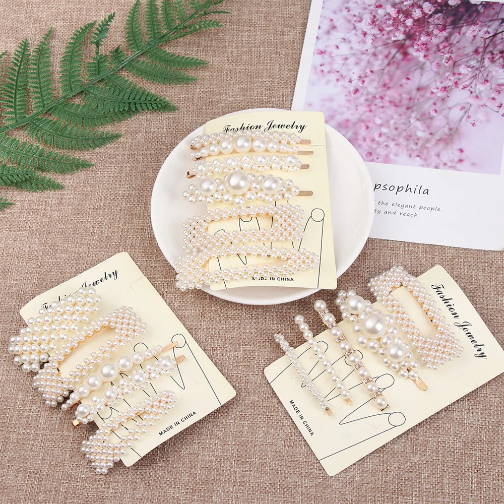 Лидер продаж 1 комплект корейская мода жемчужные заколки для волос женщин