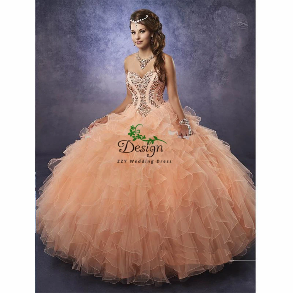 

Exqusited Quinceanera Dress 2021 Sweetheart Neckline Crystals Beads Corset Party Princess Lace Sweet 16 Gown Vestidos De 15 Años