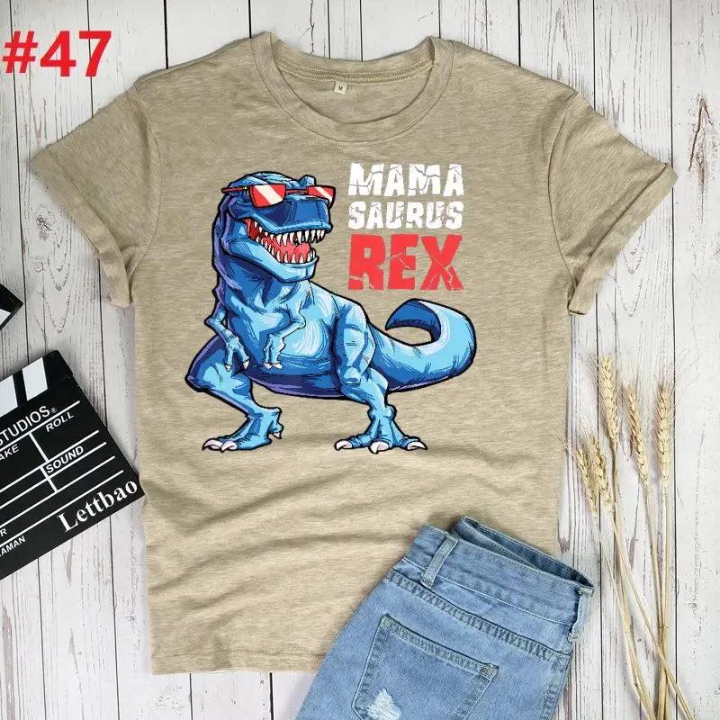 

Mamasaurus T-Rex Dinosaur T Shirt Women Men Summer New Oversized Tees Casual Loose Tshirt Korean O Neck Female Male Tops