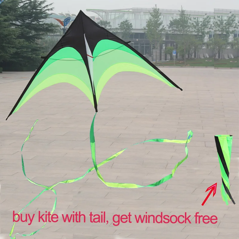 

Outdoor Fun Toy 1.6m Power Large Triangle Kite Tails For Adults Wind Nylon Good Flying Children Factory With Tools