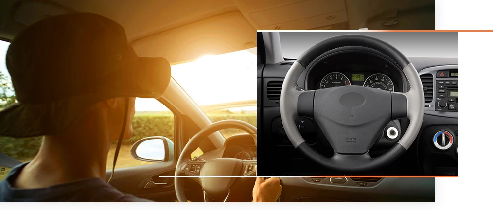 MEWANT черный чехол рулевого колеса автомобиля из натуральной кожи для hyundai Getz(подтяжка лица) 2005-2011 Accent 2006-2011 Kia Rio Rio5