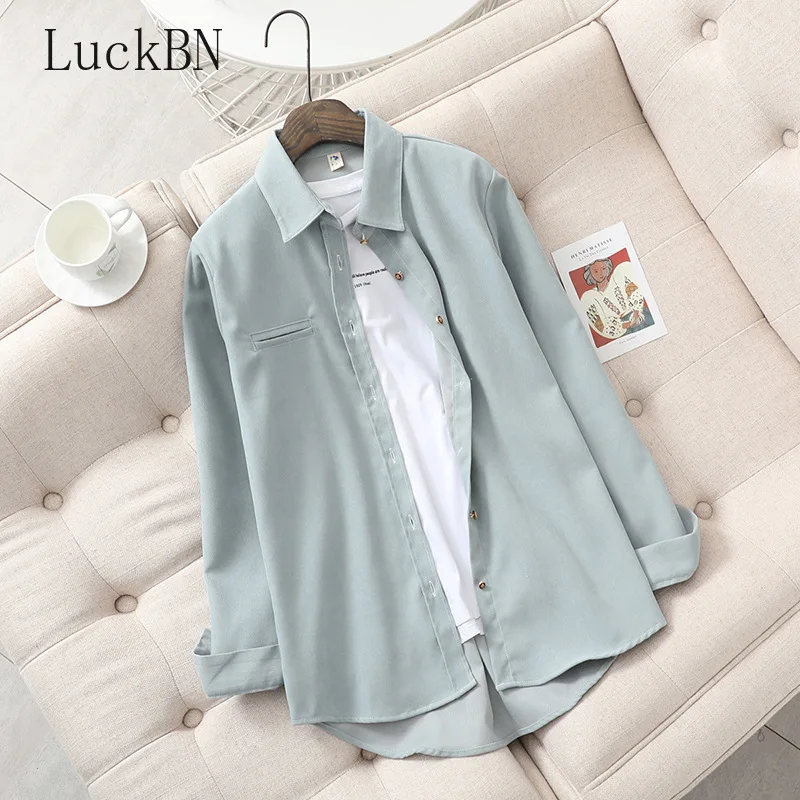 

Womens Clothing Cotton Blouse Spring Autumn New Women Loose Shirts Casual Long Sleeve Solid Color College Style Blouses Tops