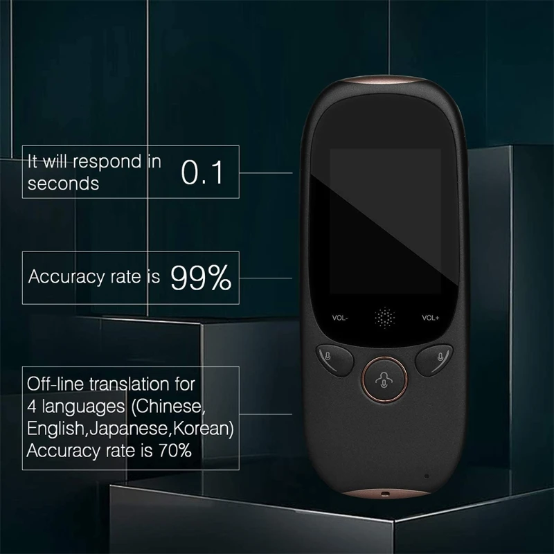 

75 Languages Two-Way Translator 2-Inch WiFi Touch Screen Portable Real-Time Translator for Conference Travel Learning