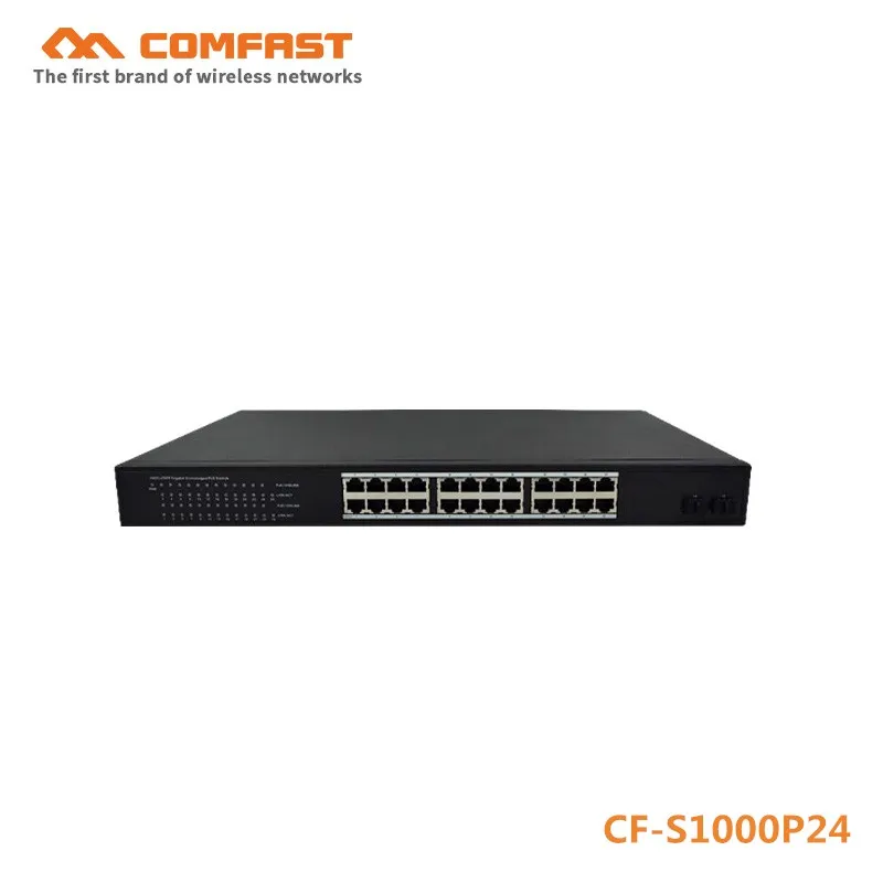 News Comfast gigabit Poe Switch 24 port 10/100/1000Mbps Ethernet Network SFP solt 52Gbps 250W for IP camera wireless AP | Компьютеры и